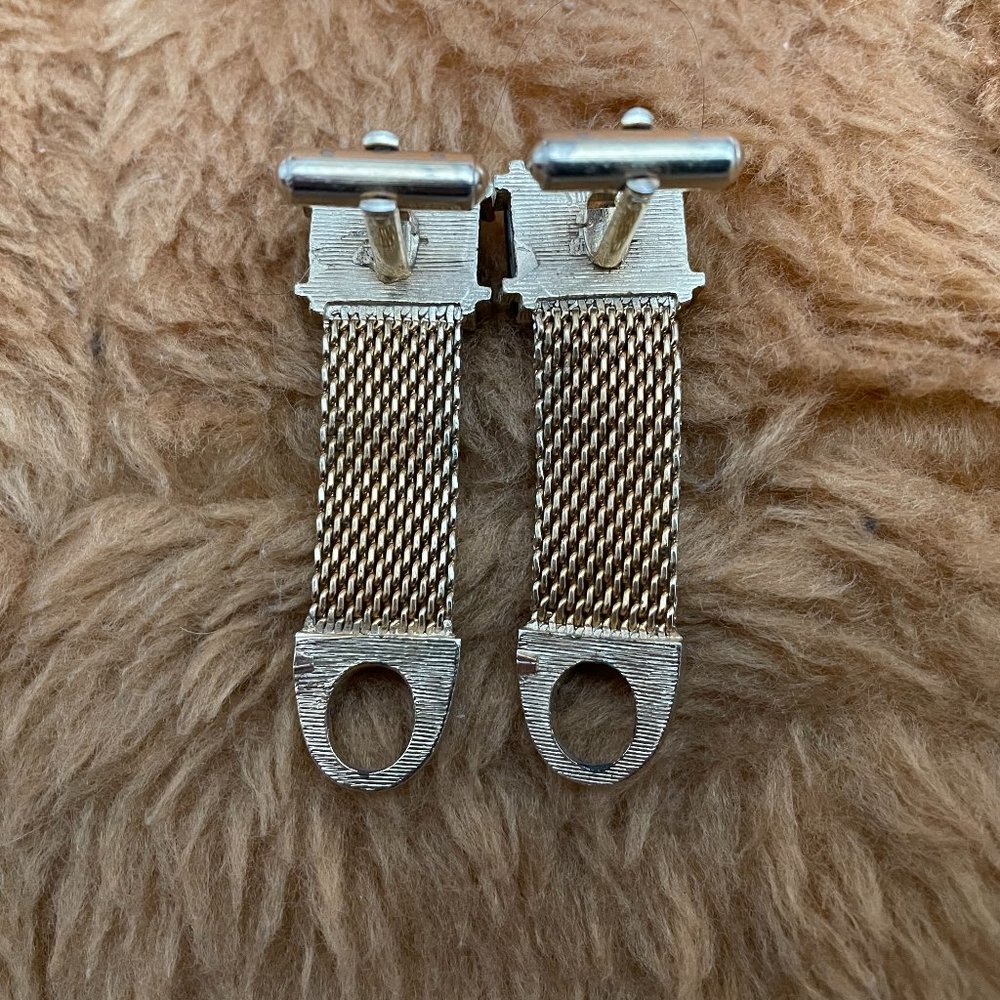 VTG Swank Mesh Wraparound Cuff Links - Picture 2 of 3